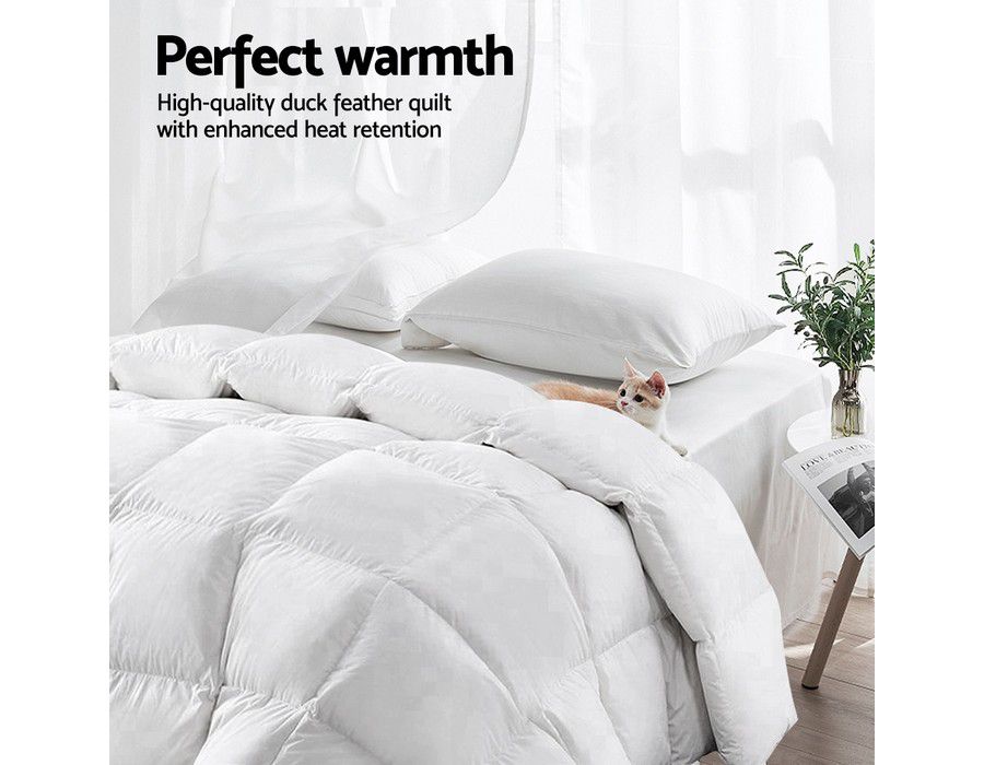 Buy Quilt Doona Duvet Bedding (King Size) Duck Feather Down White Soft