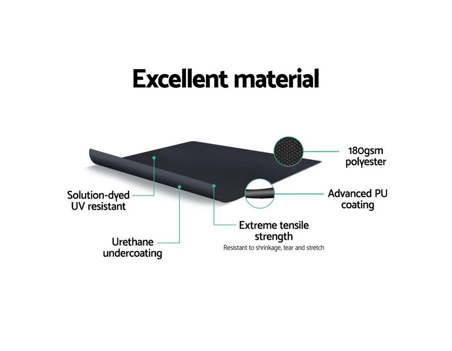 Outdoor Screen Garden Panel (6x2m) Retractable Black - Image 4