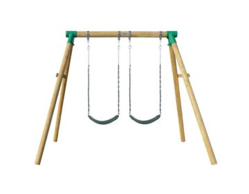Kids Play Equipment Activity Game (Double) Swing Set Natural