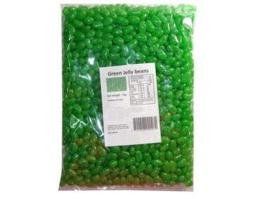 Lolly Candy Bulk Pack 6 x (1kg Bag) Mini Jelly Beans Apple Flavour Green