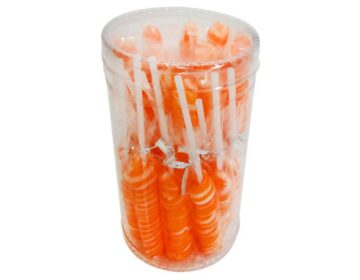 Sweet Treats Lolly Candy Bulk Pack 6 x (24x13g tub) Twist Pops Orange