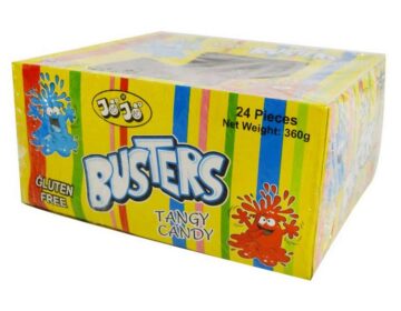 JoJo Lolly Bulk Pack 6 x (24x15g display) Busters Tangy Candy Soft Bag