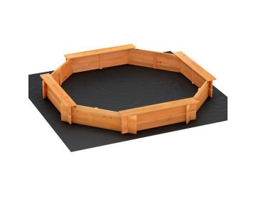 Kids Sand Pit Activity Centre Playground (182cm) Wooden Natural